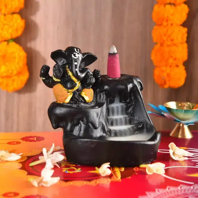 Lord Ganesha Fountain Diffuser, Multicolor, 4 inches