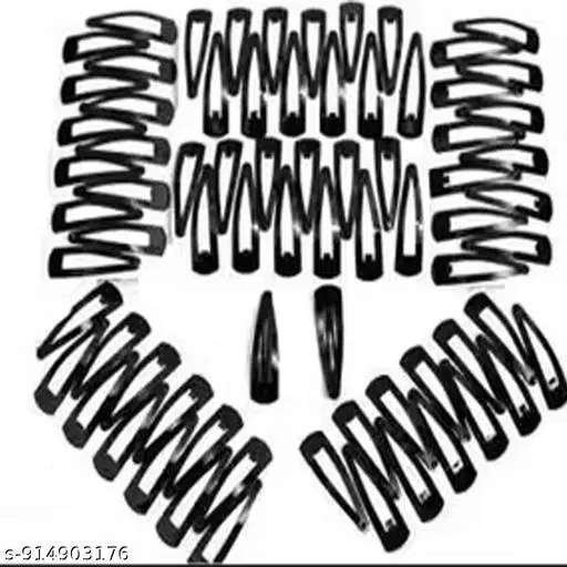 Fancy Hair Clips for Women (Black, 3 Pcs)