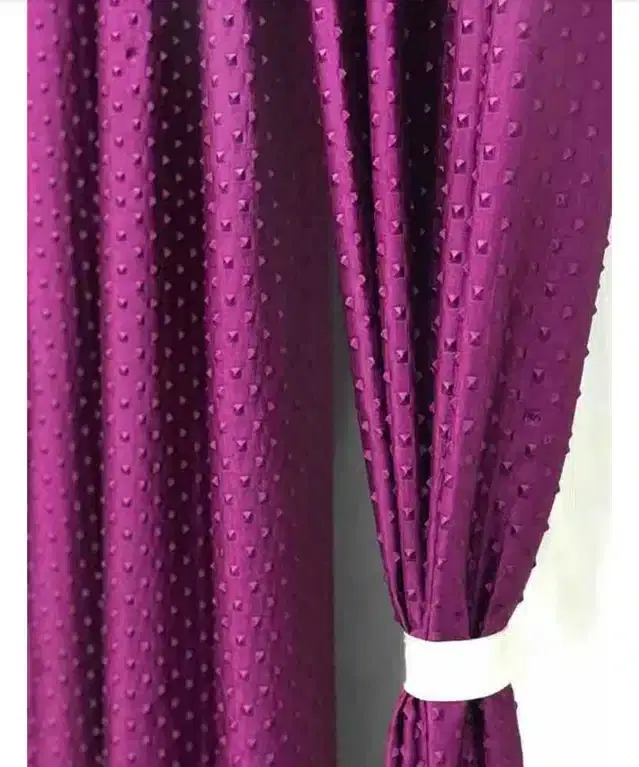 Emboss Door & Window Curtains, Pack of 2, Wine, 5 feet