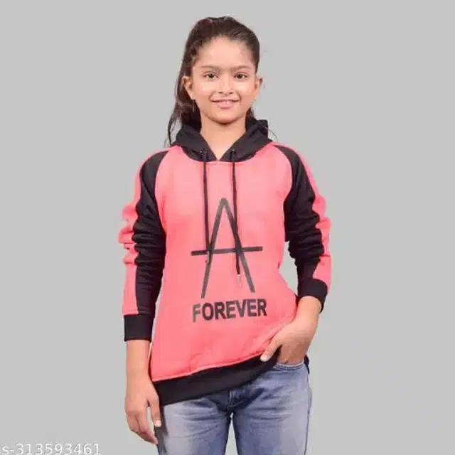 Full Sleeves Hoodies for Girls (Peach, 6-7 Years)
