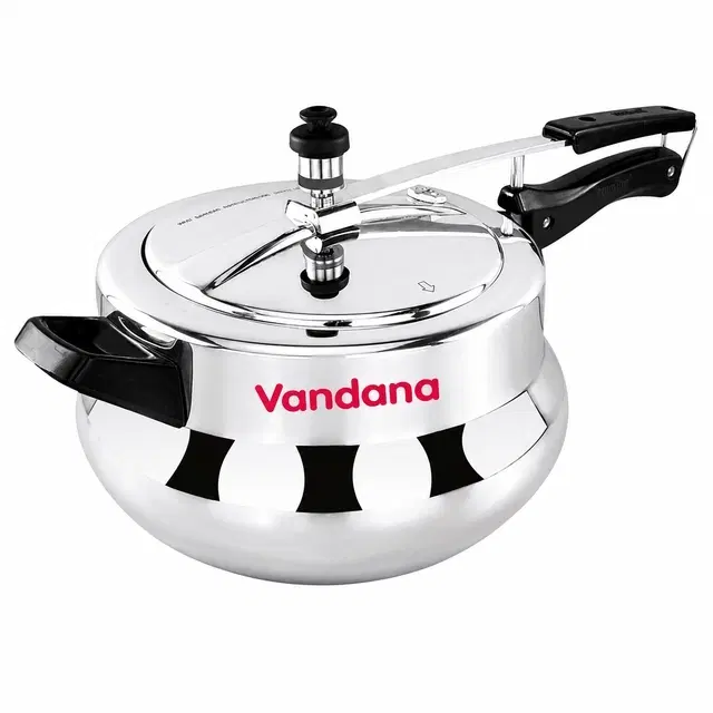 Vandana 5.5 L Handi Aluminium InnerLid Pressure Cooker Gas Stovetop Compatible