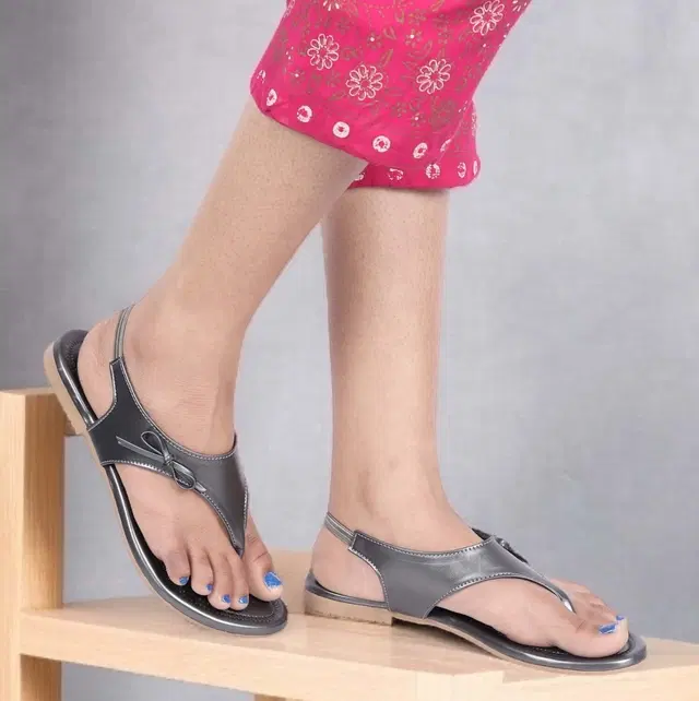 Flats for Women, Silver (7)