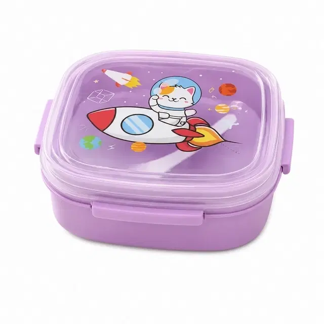 Lunch Box with Fork Purple Space