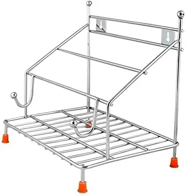 Multipurpose Chakla Belan and Tawa Stand for Kitchen - 4 in 1 Kitchen Rack and Utensil Organzier, Stainless Steel (Pack of 1)