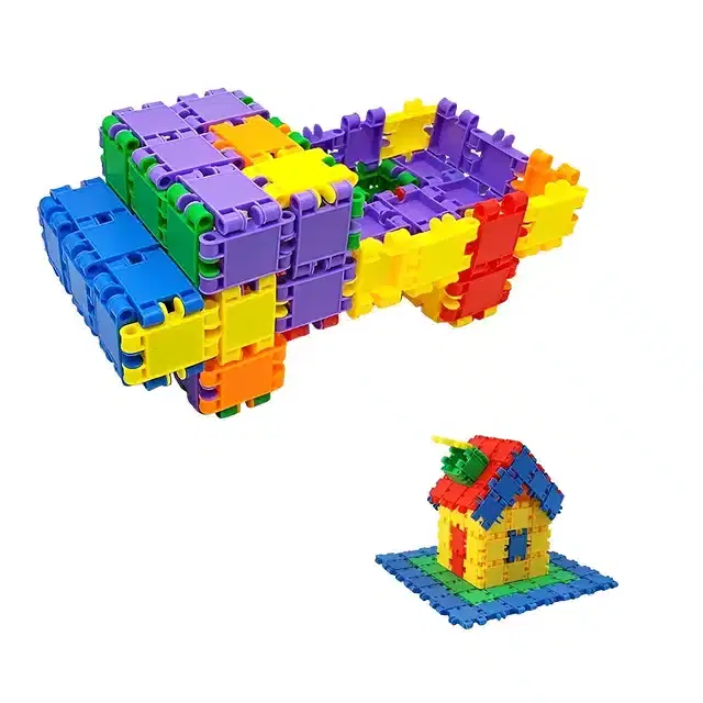 Plastic Educational Creative 100 Pcs Building Blocks Toy Set for Kids, Multicolor