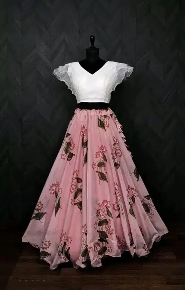 Ready to Wear Lehenga Choli for Women (Dusty Pink, XS)