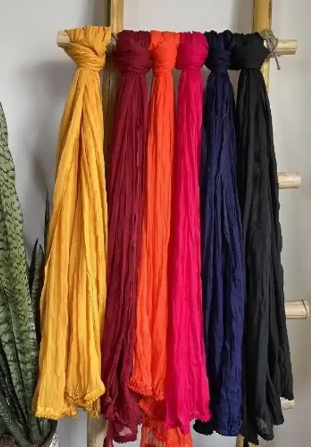 Dupatta for Women, Pack of 6 (Multicolor, 2 m)