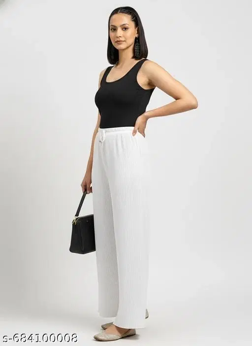 Palazzo Pants for Women, Pack of 2 (Black, S)