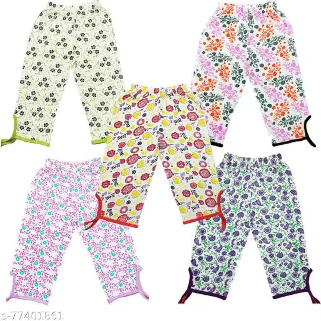 Cotton Capri for Girls, Pack of 5 (Multicolor, 18-24 Months)