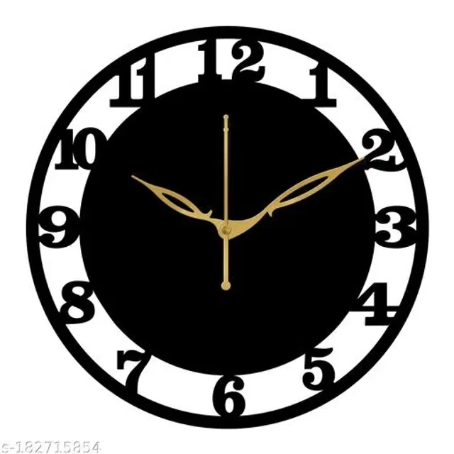 Wooden Wall Clock, Black