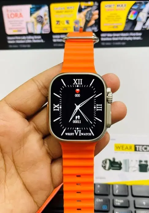 Nylon Strap Smart S8 Ultra Smart Watch for Men & Women, Orange
