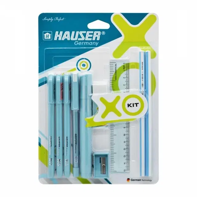 Flair Hauser XO Writing Stationery Kit | A Complete Writing Kit | Gift Set for Kids Students & Office | Combination Pack of 10 - Color May Vary