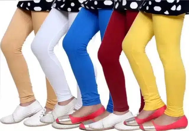 Soft & Comfortable Leggings for Girls, Pack of 5 (Multicolor, 2-3 Years)