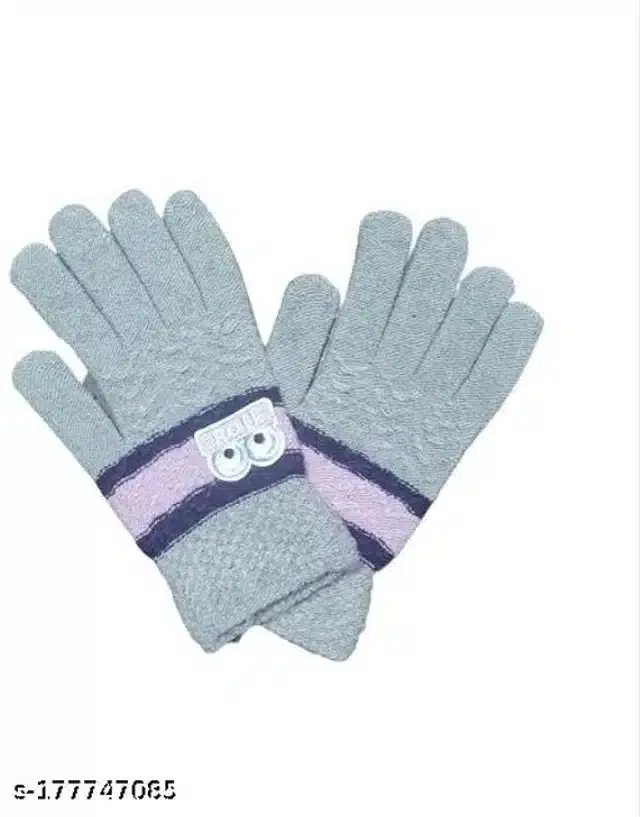 Woolen Gloves for Women, Set of 1 (Multicolor)