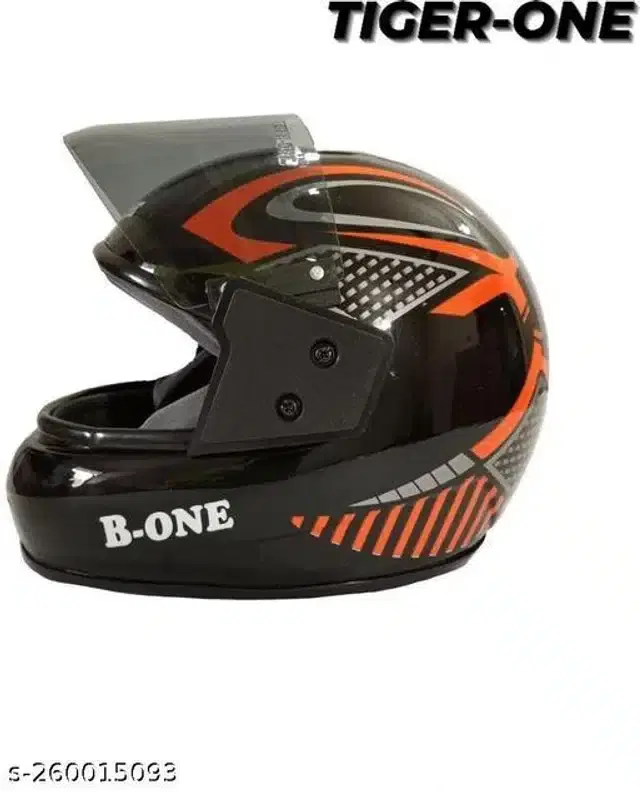 Full Face Helmet For Men, Black & Orange