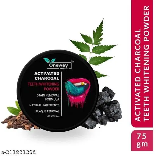 Oneway Happiness Activated Charcoal Teeth Whitening Powder (75 g)