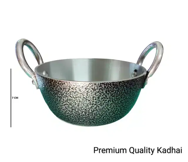 Aluminium Deep Kadai, Black, 6 Inches