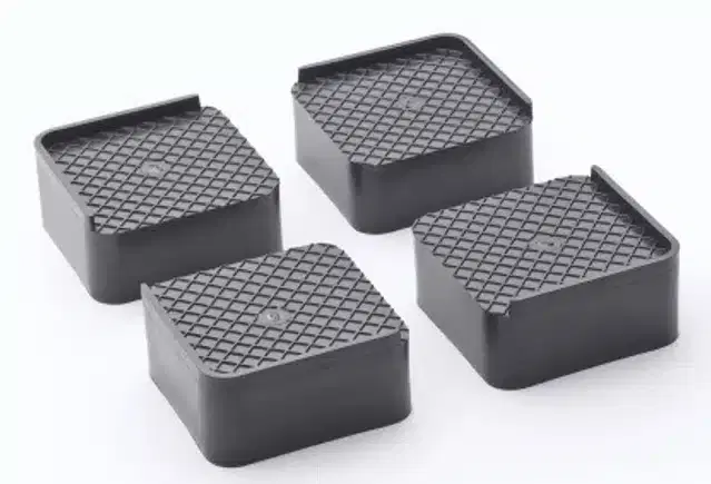 Plastic Furniture Leg Pads, Black, Pack of 4