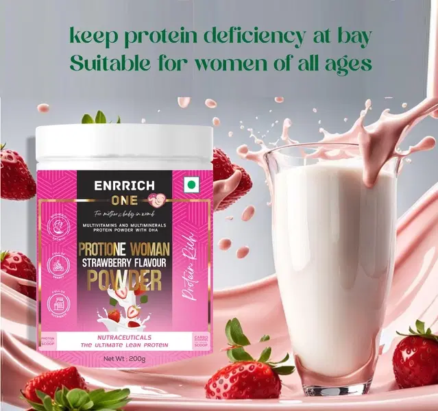 Enrrich One Protione Strawberry Flavoured Protein Powder, 200 g