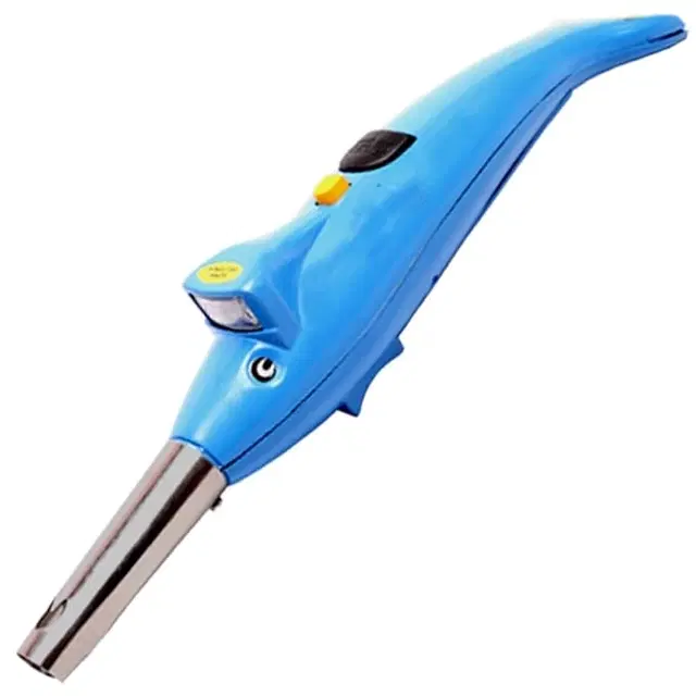 2 in 1 Kitchen Dolphin Shape Electric Gas Lighter with Led Torch, Blue