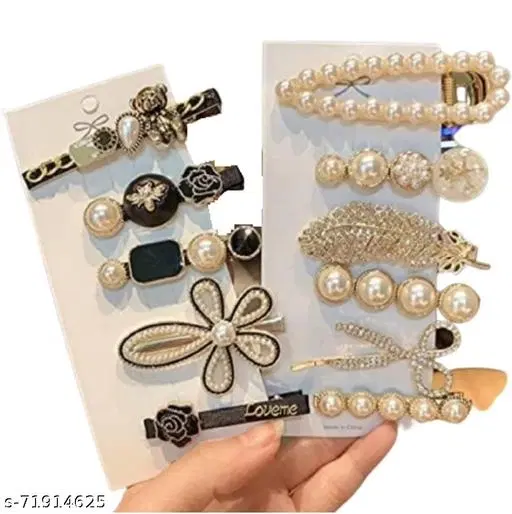 Metal Hair Clips for Women, Pack of 11 (Multicolor)