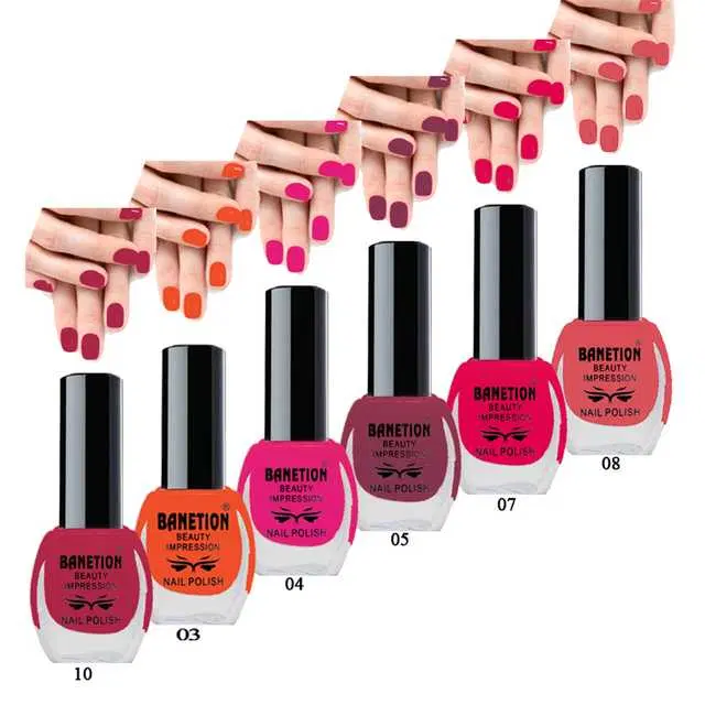 Exclusive High Gloss Matte Nail Paint, Pack of 6, Multicolor, 6ml, B-1