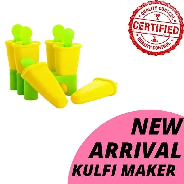 Plastic 6 Pcs Ice Cream Maker ,(Green)