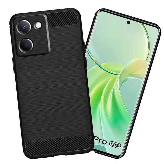 Rubber Mobile Back Cover for Vivo Y200 Pro 5G, Black