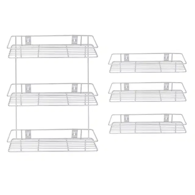 Oc9 Stainless Steel Wall Shelve Rack 12X6X20 Inch &, Pack Of 3 12X6 Inch