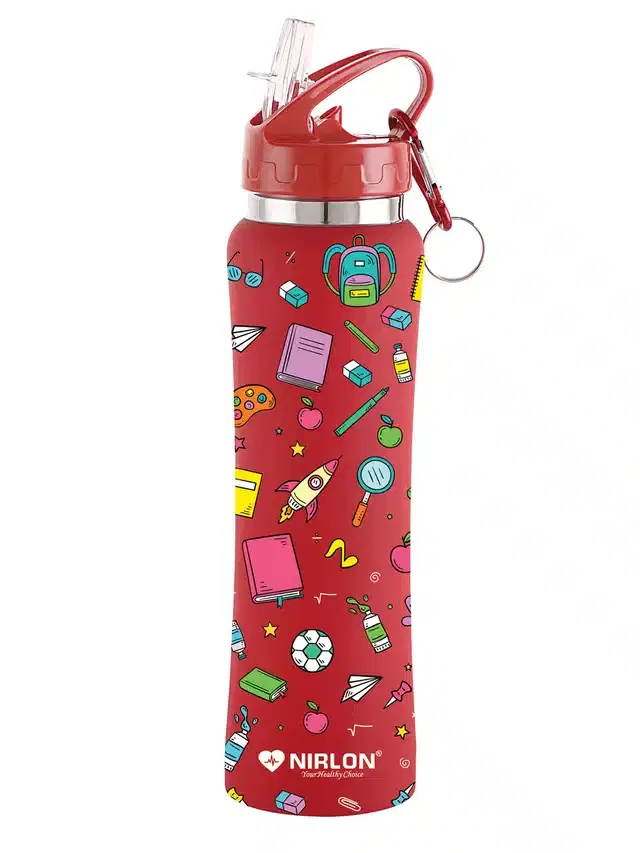Stainless Steel Sipper Water Bottle, Red, 750 ml