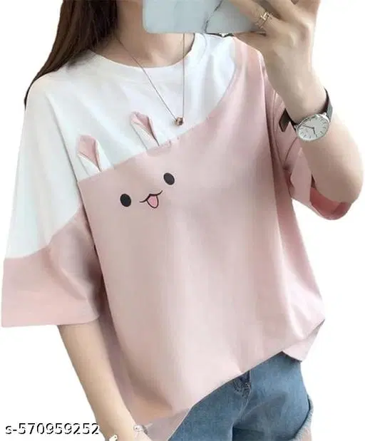Polycotton T-shirt for Women, Pink (XS)