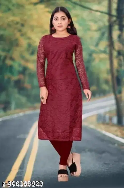 Net Kurti for Women,  Maroon  (4XL)