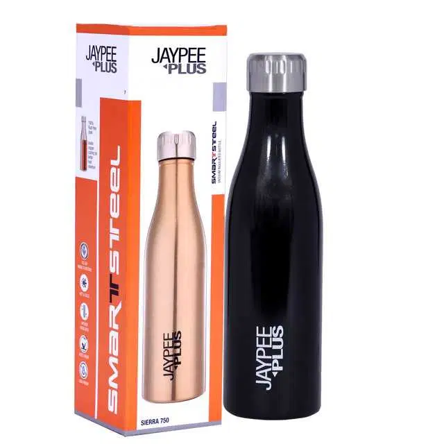 Sierra Stainless Steel Insulated 24 Hours Hot Or Cold Water Bottle, Black, 750 ml, J-164