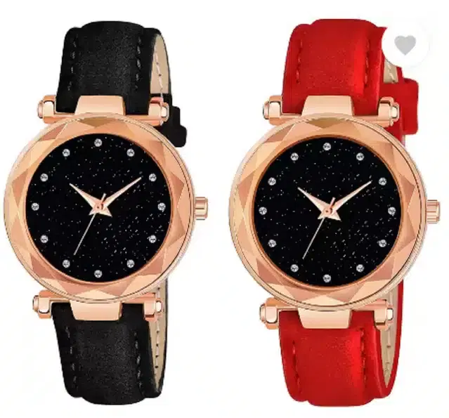 Analog Watch for Women, Pack of 2 (Multicolor)