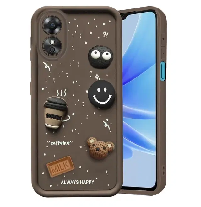 Rubber Mobile Back Cover for Oppo Cph2577 / Oppo_A58 4G, Brown
