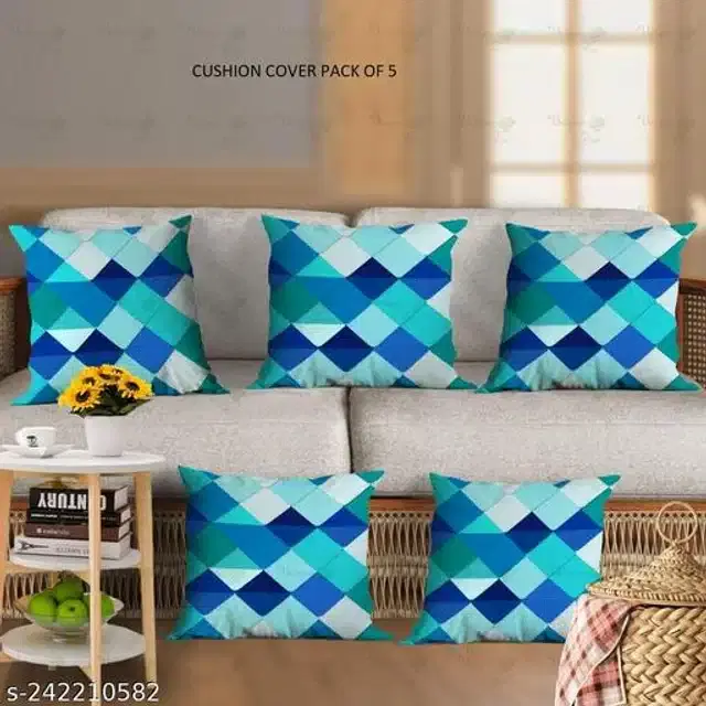 Cushion Cover for Home, Multicolor, 16x16 inches, Pack of 5