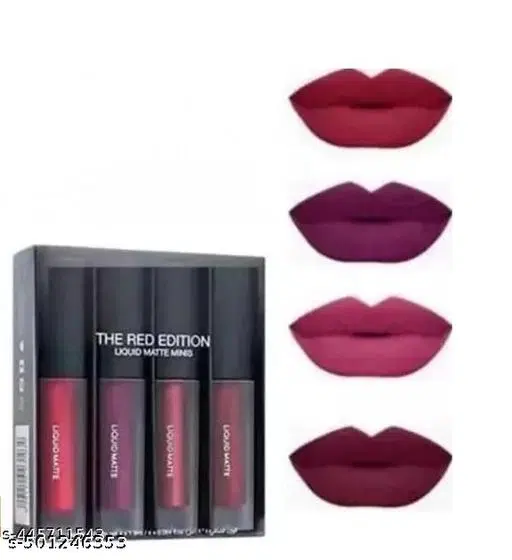 Liquid Lipstick for Women, Multicolor, Pack of 4