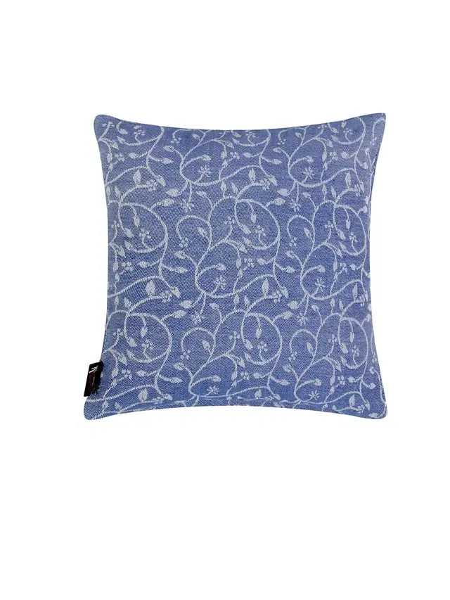 Cotton Cushion Cover, Blue, 16x16 inches