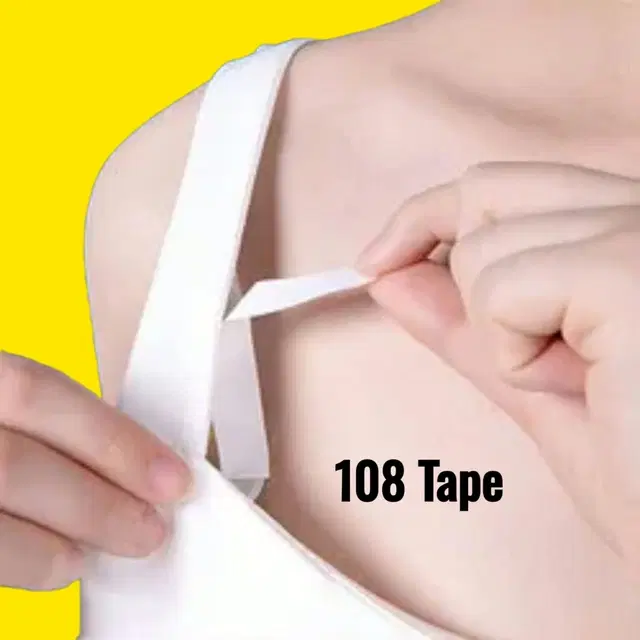 Acrylic Film Clothing 108 Double Sided Tape Strips, Transparent, Set of 1