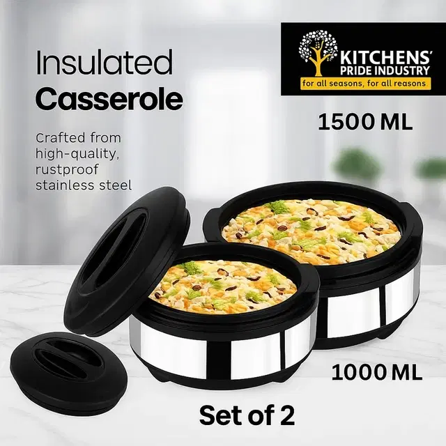 Easy Black Casserole Set of 2 (1000ml + 1500ml)