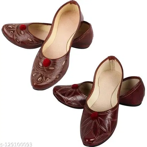  Fashionate Jutti for Women & Girls, Brown, Pack of 2 (3)