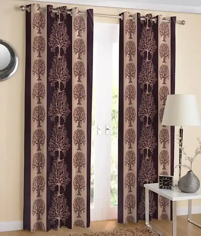 Window Curtains, Pack of 2, Coffee, 5 feet