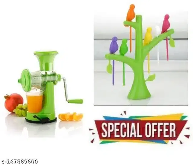 Manual Juicer with Bird Forks, Multicolor, Set of 2