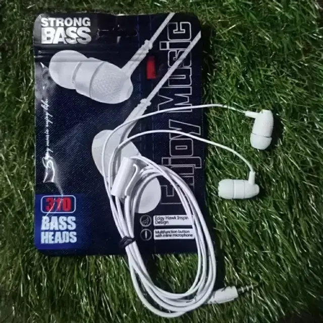 Plastic Headphones with Microphone, White