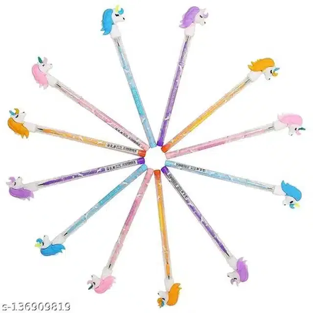 Unicorn Push Pencils, Multicolor, Pack of 12