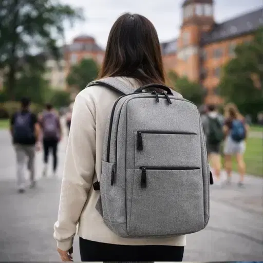 Executive Grey Multi-Pocket Laptop Bag