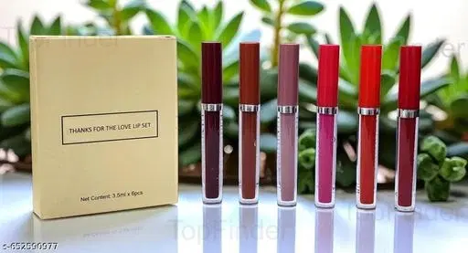 Matte Liquid Lipstick Set, 6 Shades, Long Lasting & Waterproof Formula