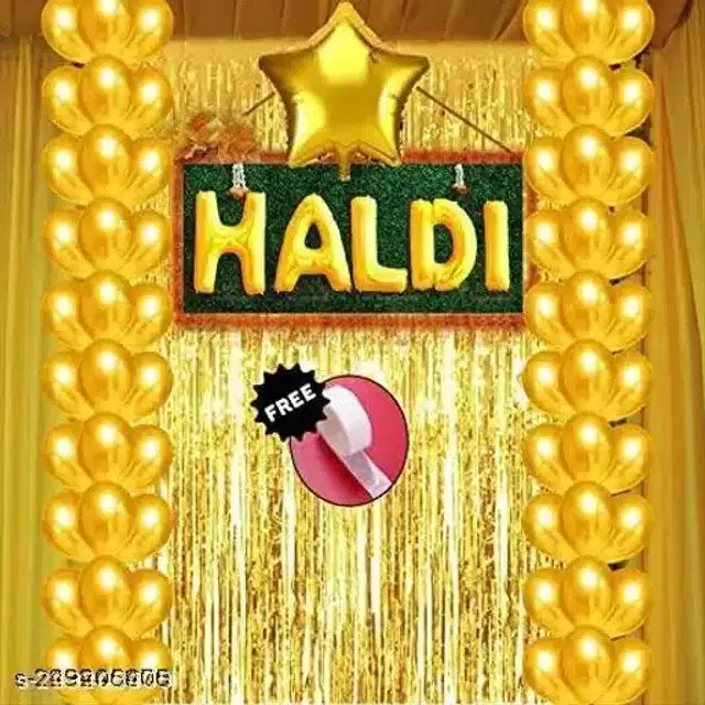 Haldi Ceremony Decoration Set, Multicolor, Pack of 35