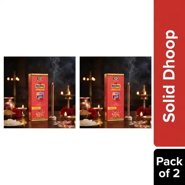 Cycle Pure Rhythm Saroja Solid Dhoop 18N+Free Holder (Pack of 2)