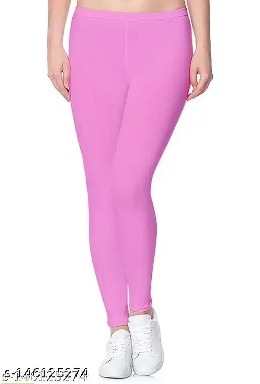 Lycra Ankle Length Leggings for Womens/Girls/Ladies, Pack of 1, Rani Pink (XXL)
